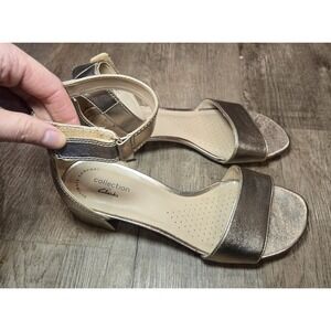 LADIES‎ CLARKS LEATHER LOW HEEL EVENING HOOK & LOOP ANKLE SANDALS CAROLEIGH ANYA